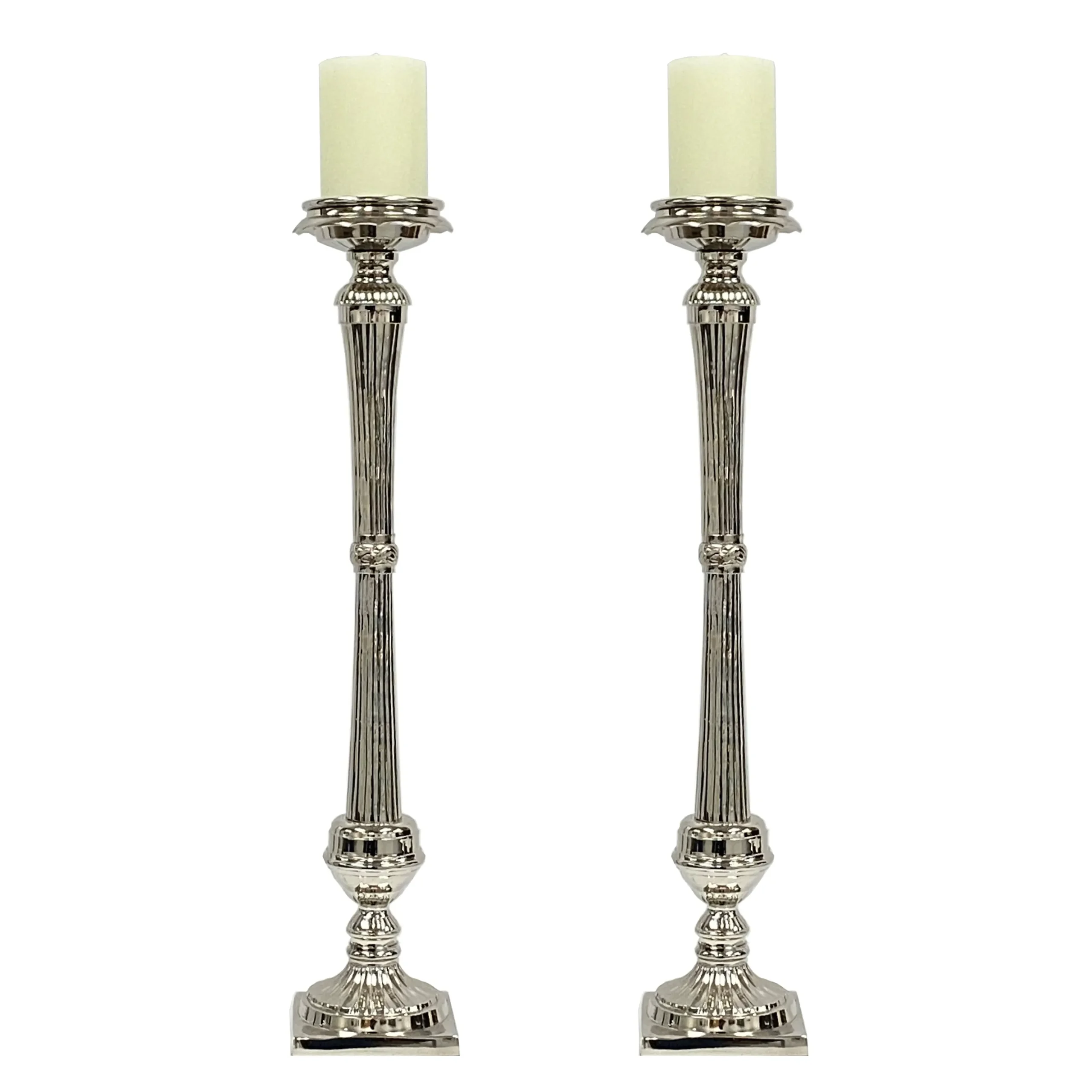 RIBBED CANDLESTICK HOLDER 23" (Set of 2)