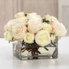 Rose in Glass Vase 14"
