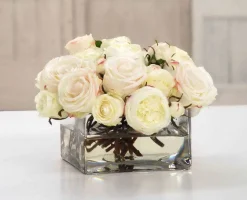 Rose in Glass Vase 14"