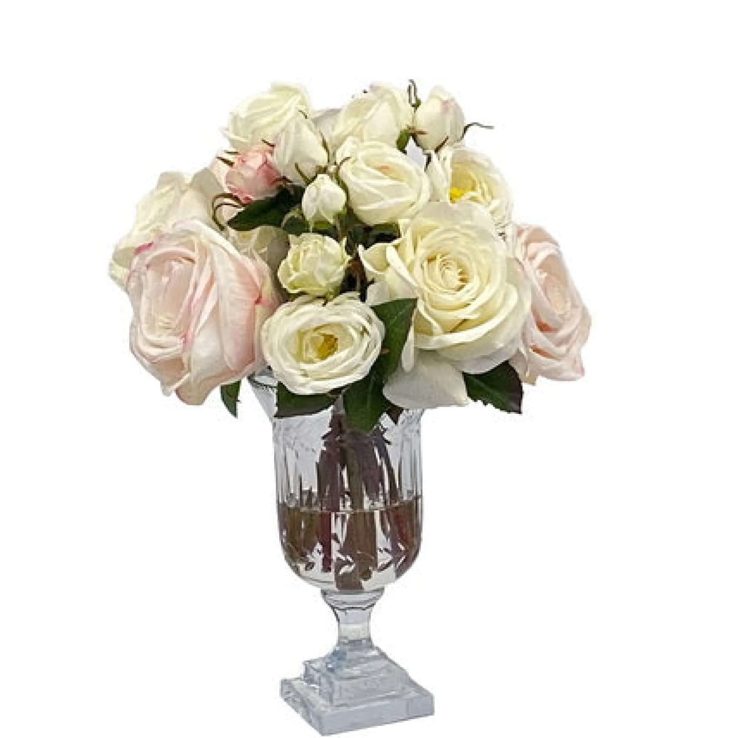 Rose Mix in Leaf Cut Vase 14"