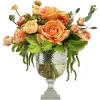 Rose Ranunculus in Cut Glass 14"