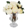 Roses in Flanging Glass Vase 9.5"