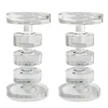 ROUND BASE CRYSTAL CANDLEHOLDER 9" (Set of 2)