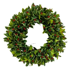 Rounded Holly Wreath 24"