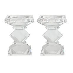 Short Crystal Candleholders 5" (Set of 2)