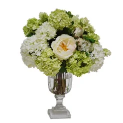 SNOWBALL IN GLASS URN 16"