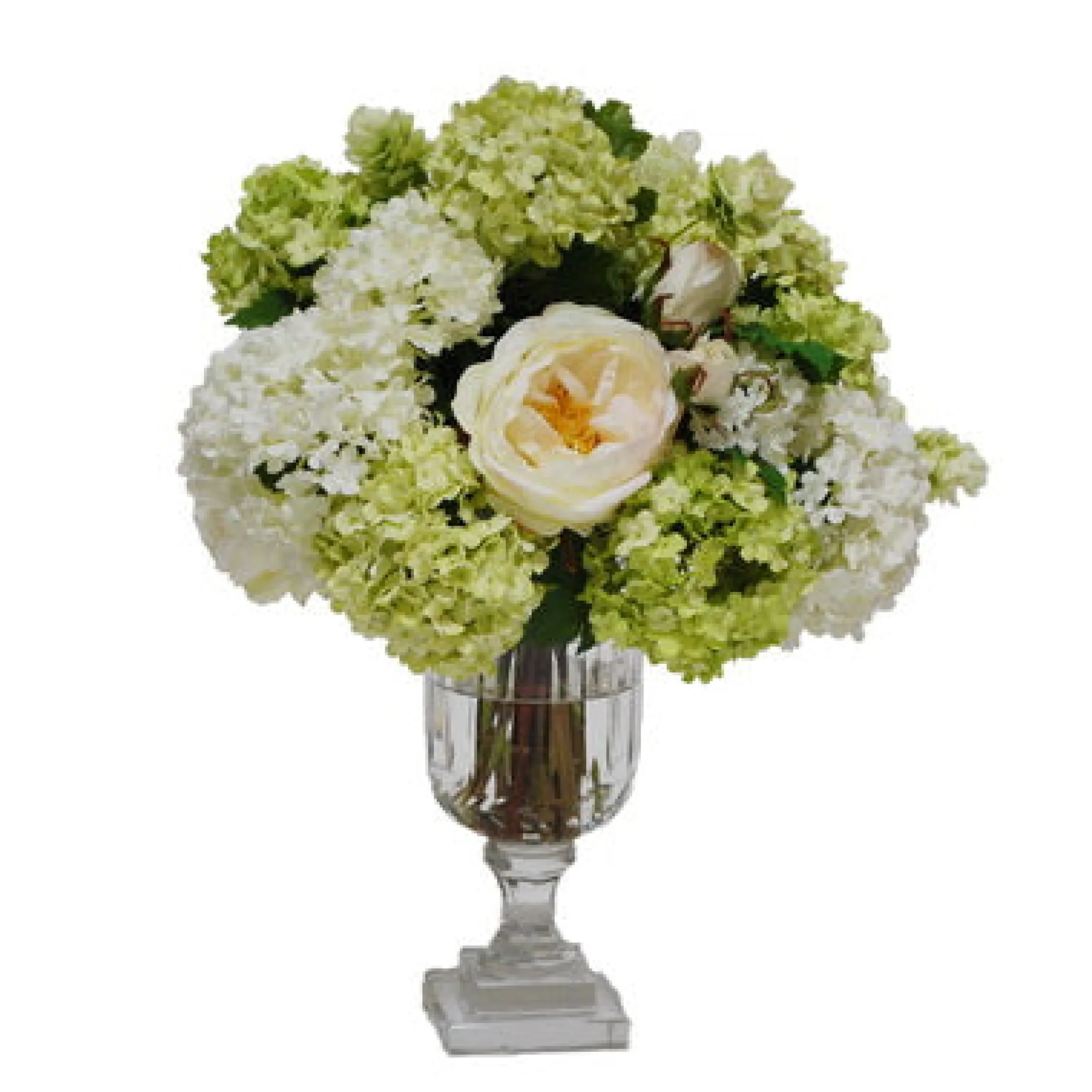 SNOWBALL IN GLASS URN 16"
