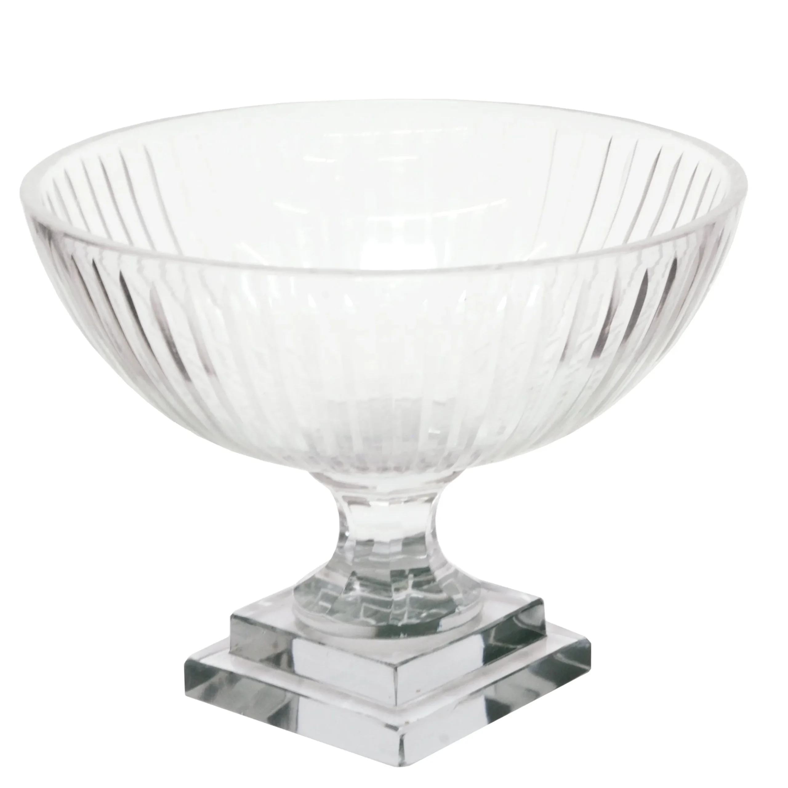 Stripe Cut Bowl Vase 8"