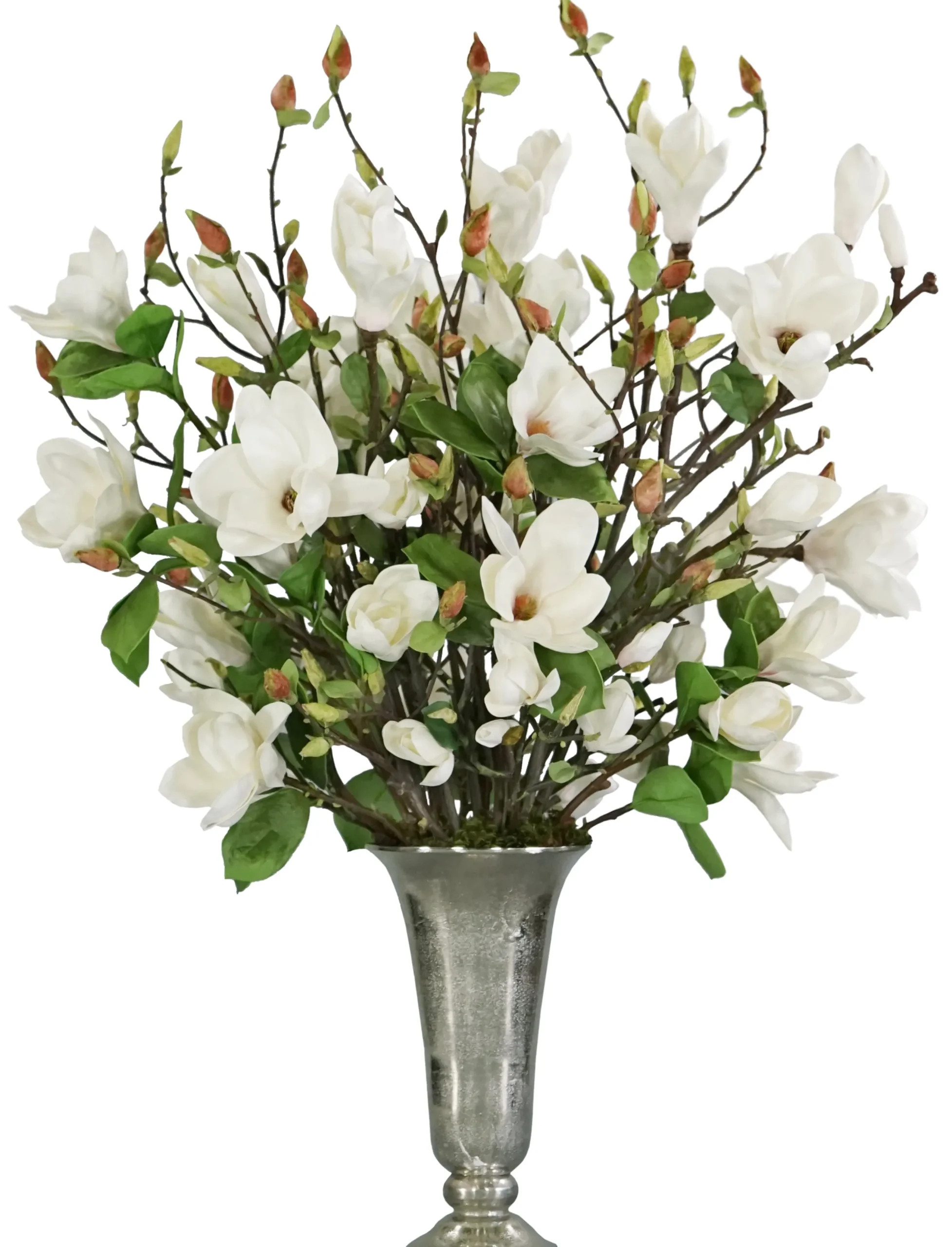 TREE MAGNOLIA IN SILVER VASE (WHD230-WH)