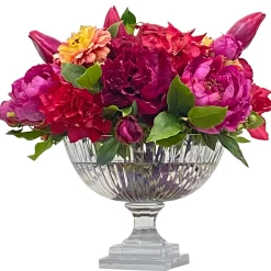 Tulip & Peony in Cut Glass 15.5"