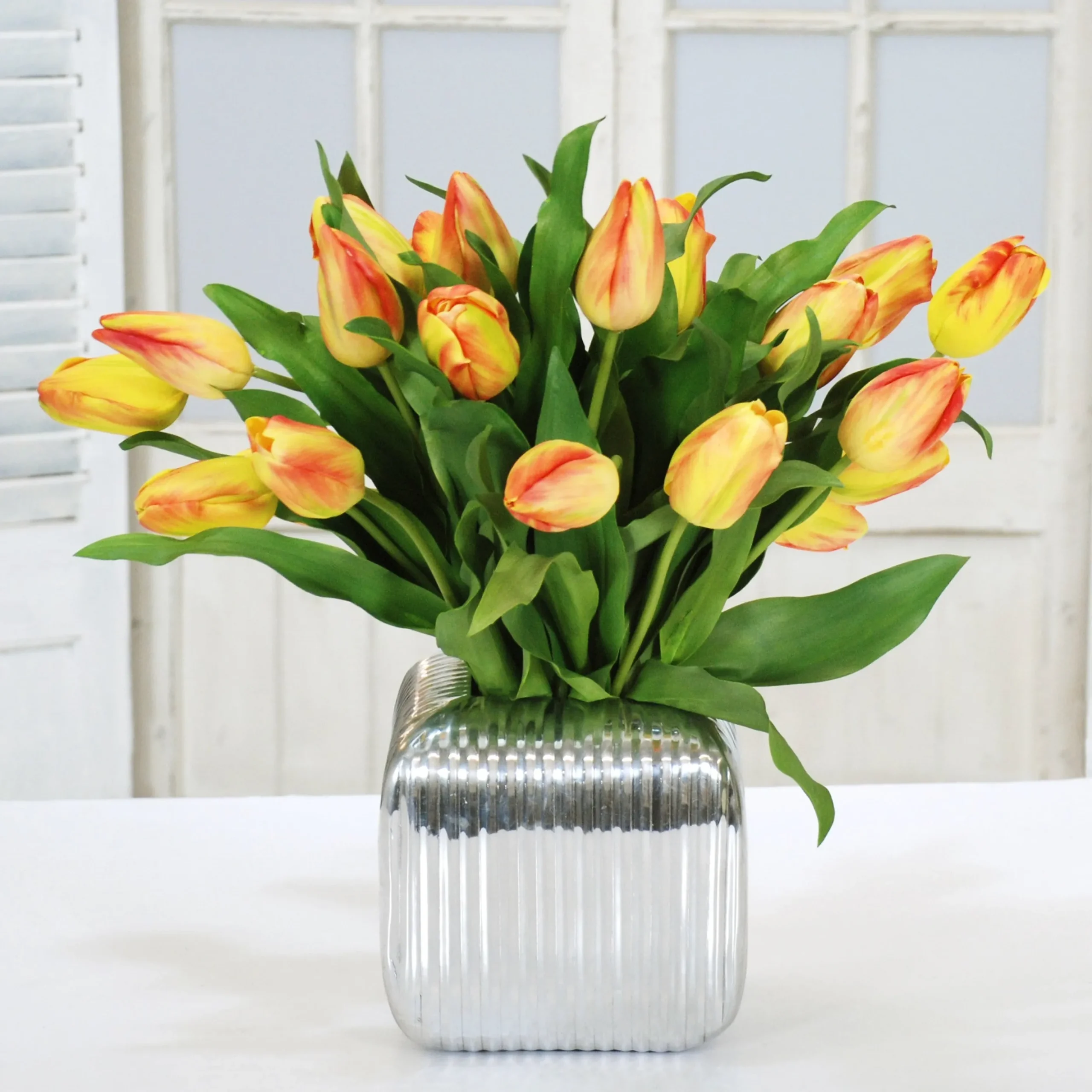 Tulip in Silver Vase 22"