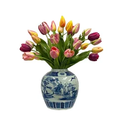 Tulip Mix in Ceramic Jar 24-inches tall