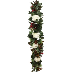 White Hydrangea Holiday Garland 5'